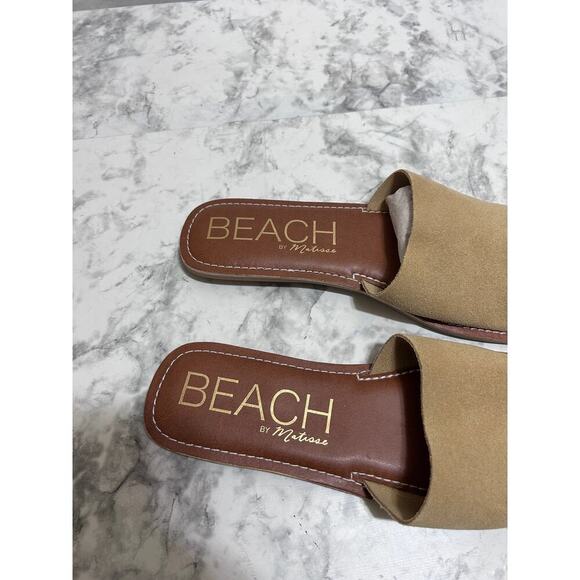 Beach By Matisse Bali Slide Sandals 10M Suede Leather Tan Resort Beach Coastal - Picture 2 of 9